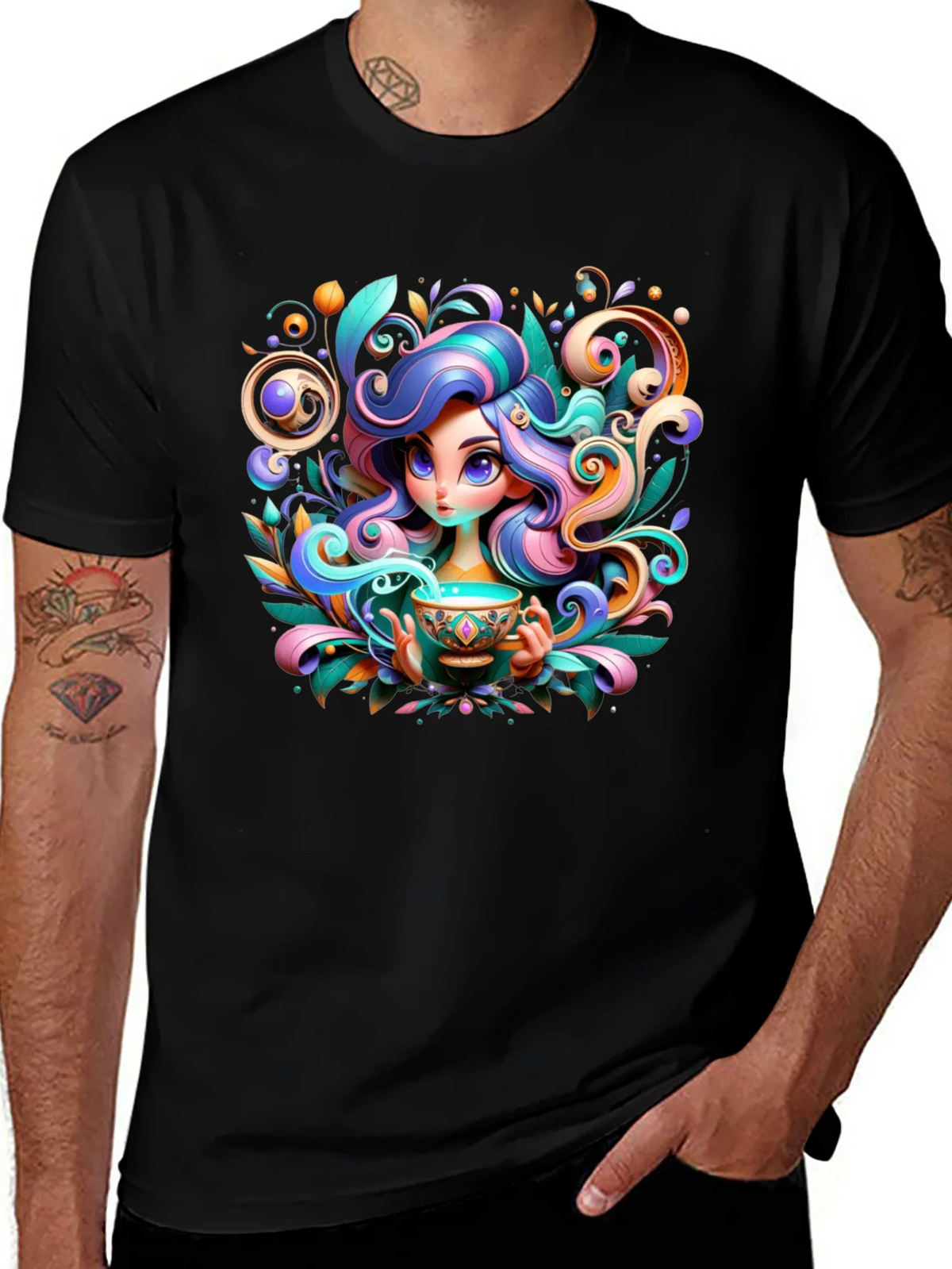 Whimsical Girl Graphic Tee - Unique Design product image 1
