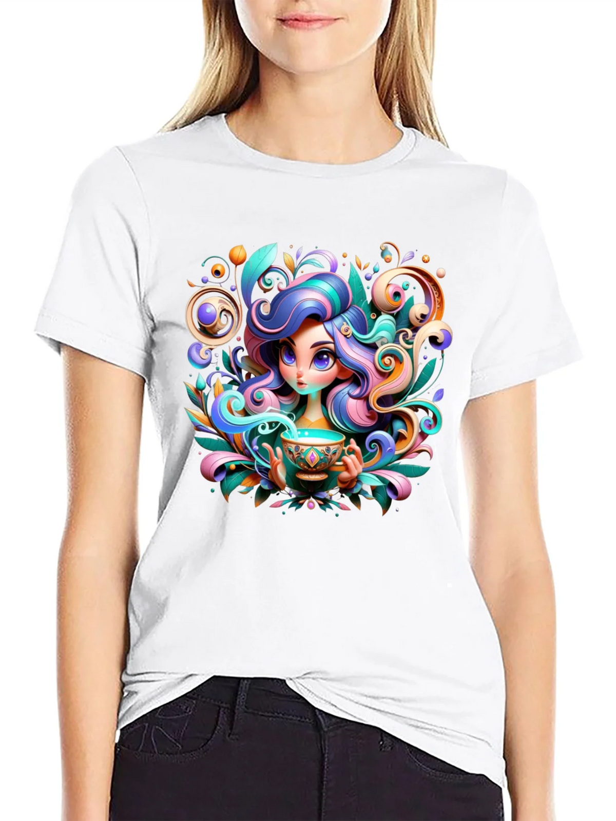 Whimsical Girl Graphic Tee - Unique Design product image 8