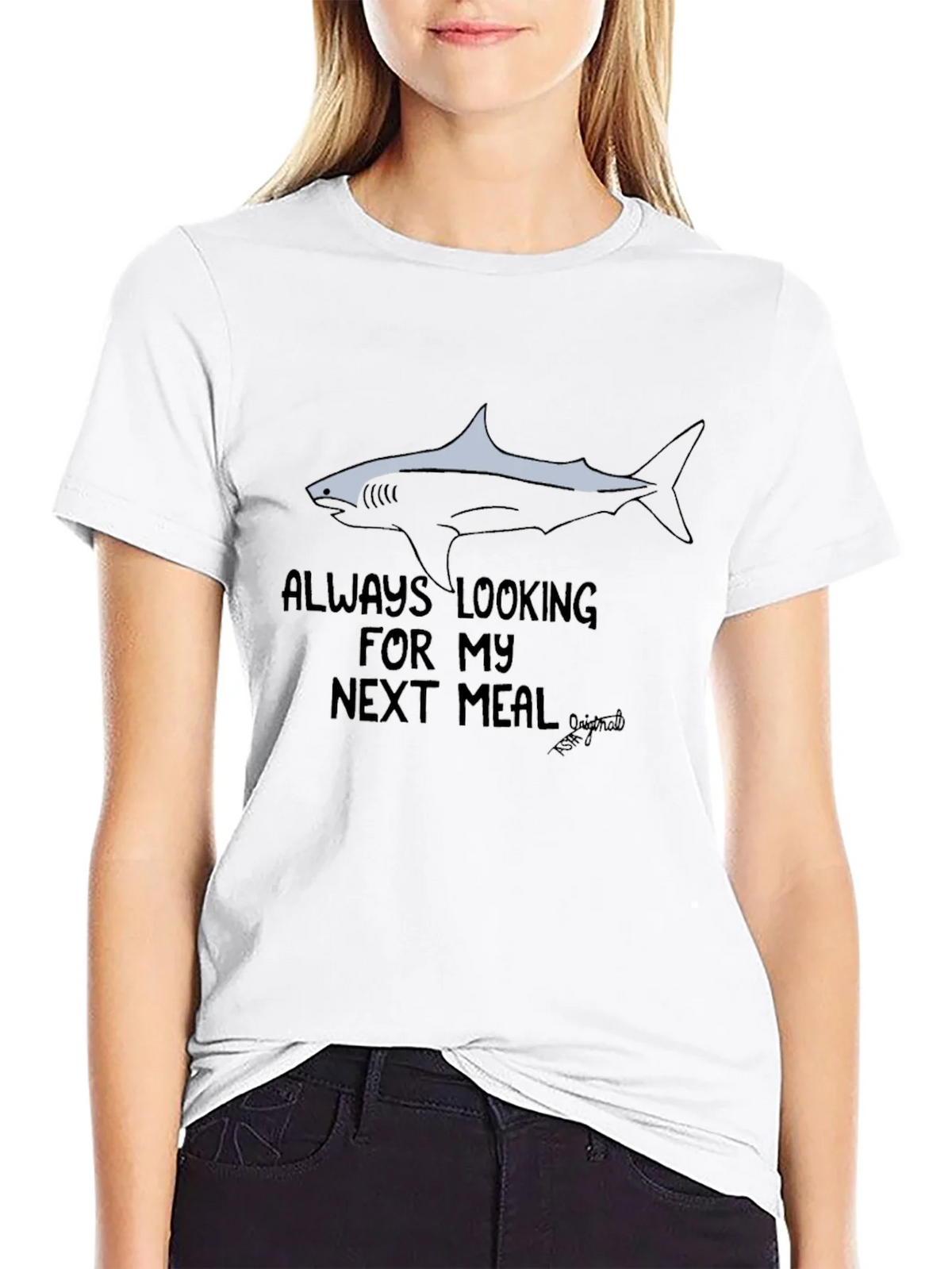 Always Looking Shark Graphic Black T-Shirt product image 8