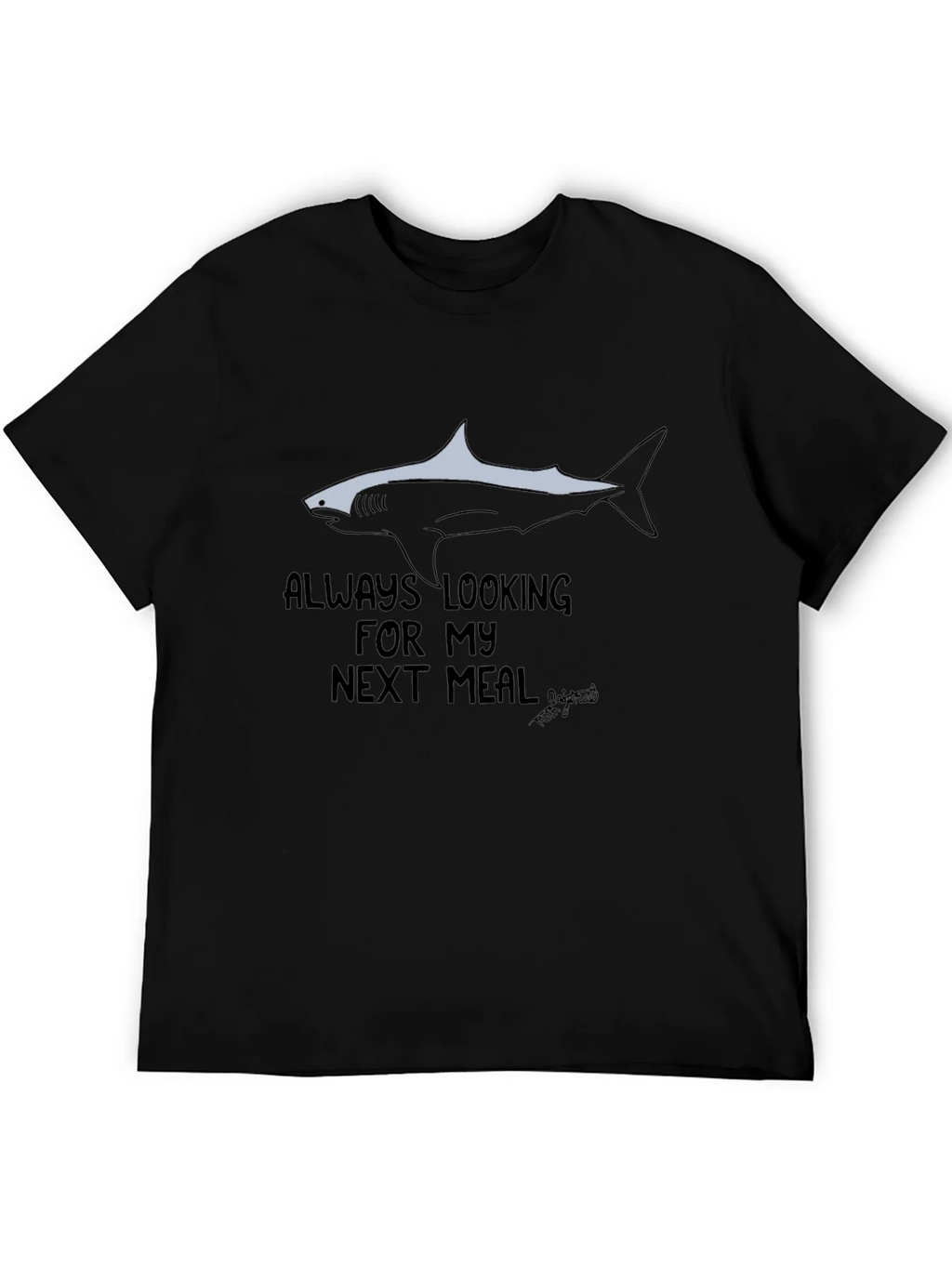 Always Looking Shark Graphic Black T-Shirt product image 5