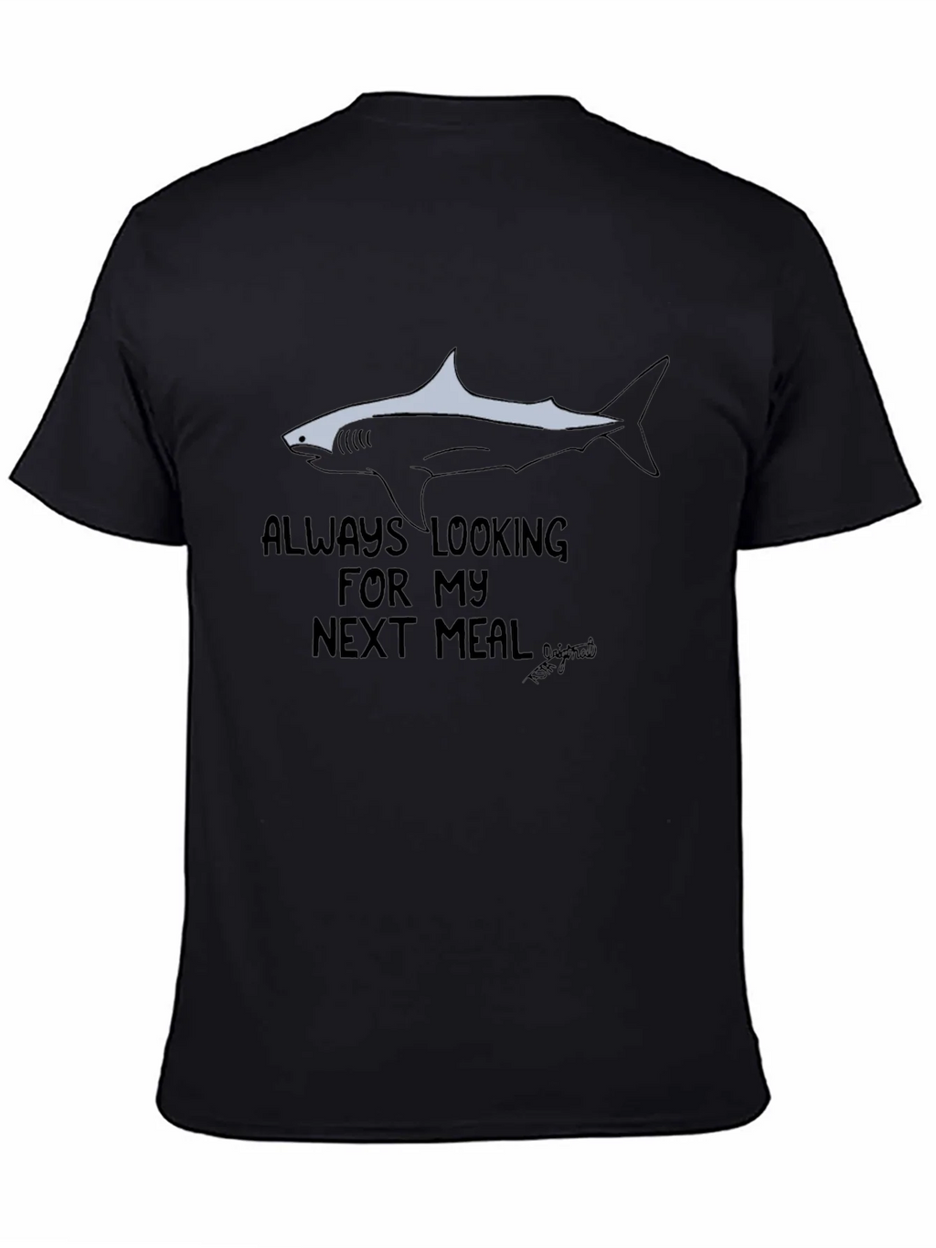 Always Looking Shark Graphic Black T-Shirt product image 4