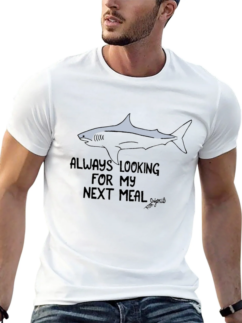 Always Looking Shark Graphic Black T-Shirt product image 12