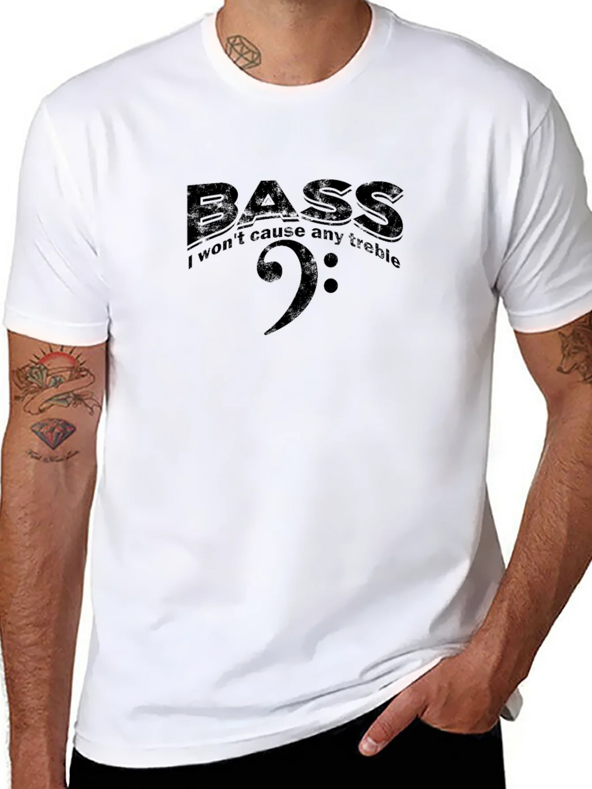 Bass I Wont Cause Any Treble Black T-Shirt product image 7