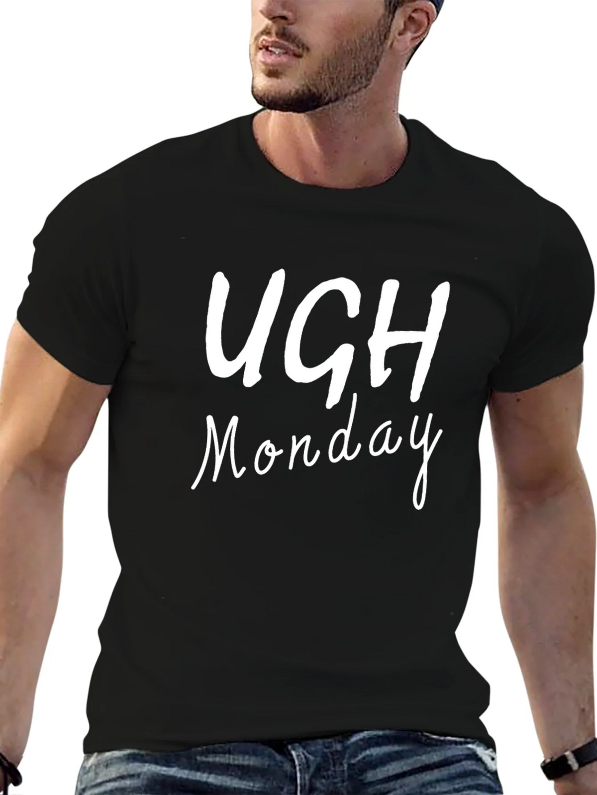 Ugh Monday Graphic Tee - Black T-Shirt product image 6