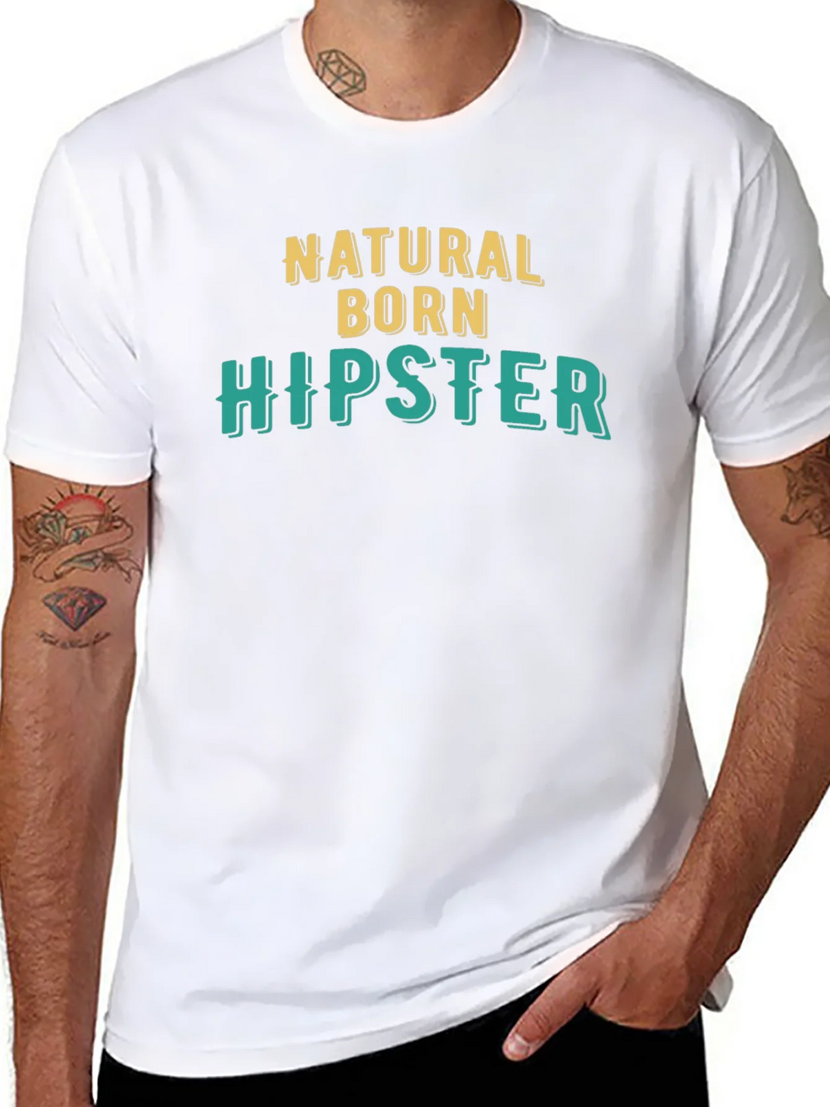Natural Born Hipster Black Graphic Tee product image 2