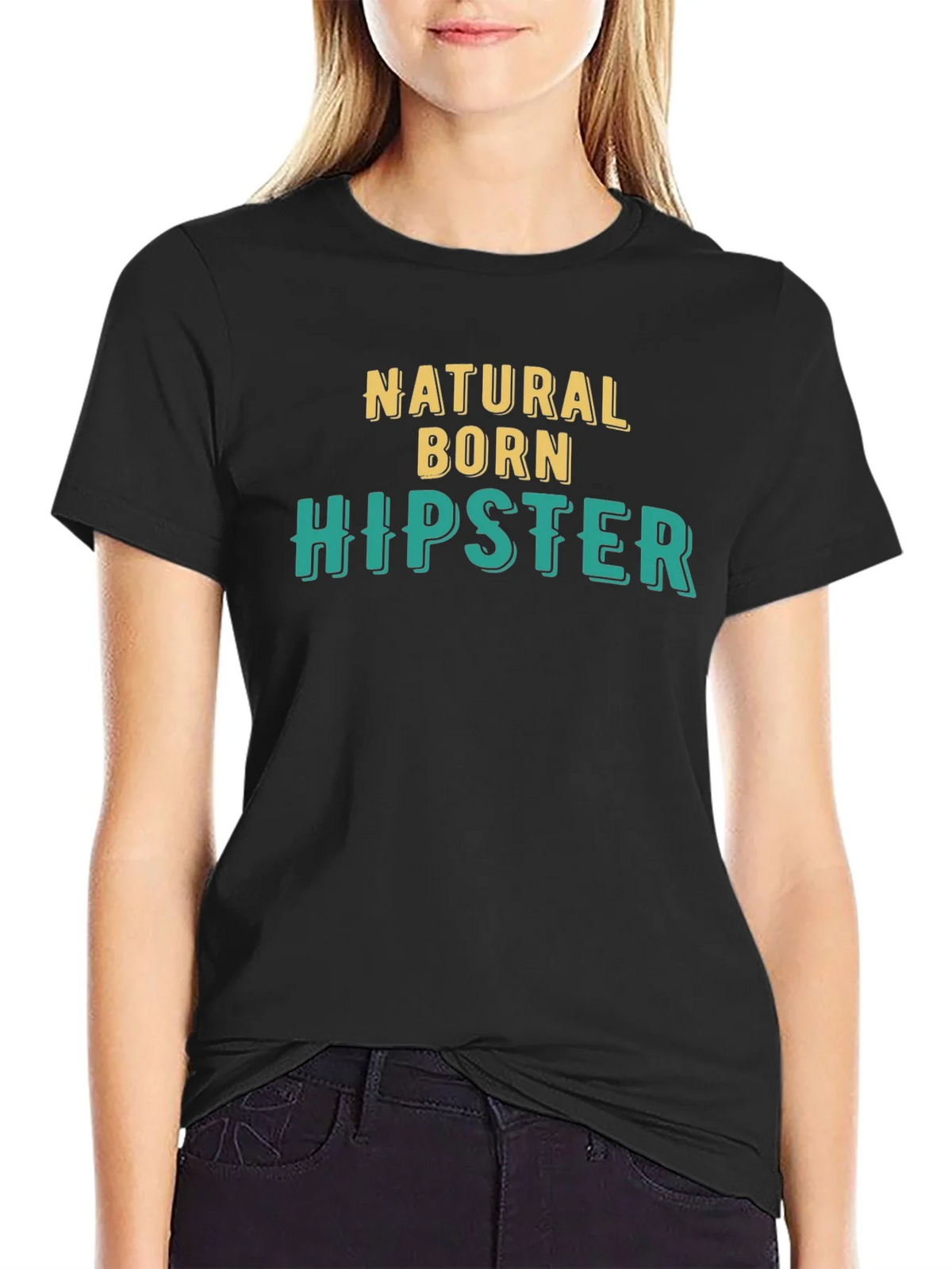 Natural Born Hipster Black Graphic Tee product image 1