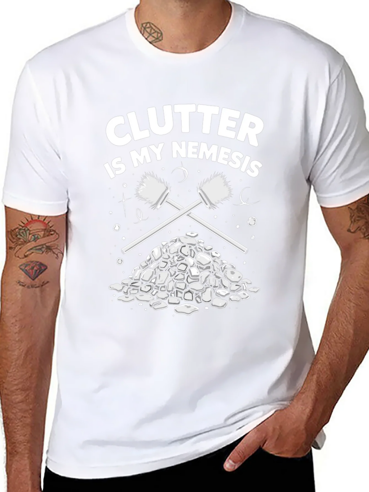 Clutter is My Nemesis Cleaning Humor T-Shirt product image 7
