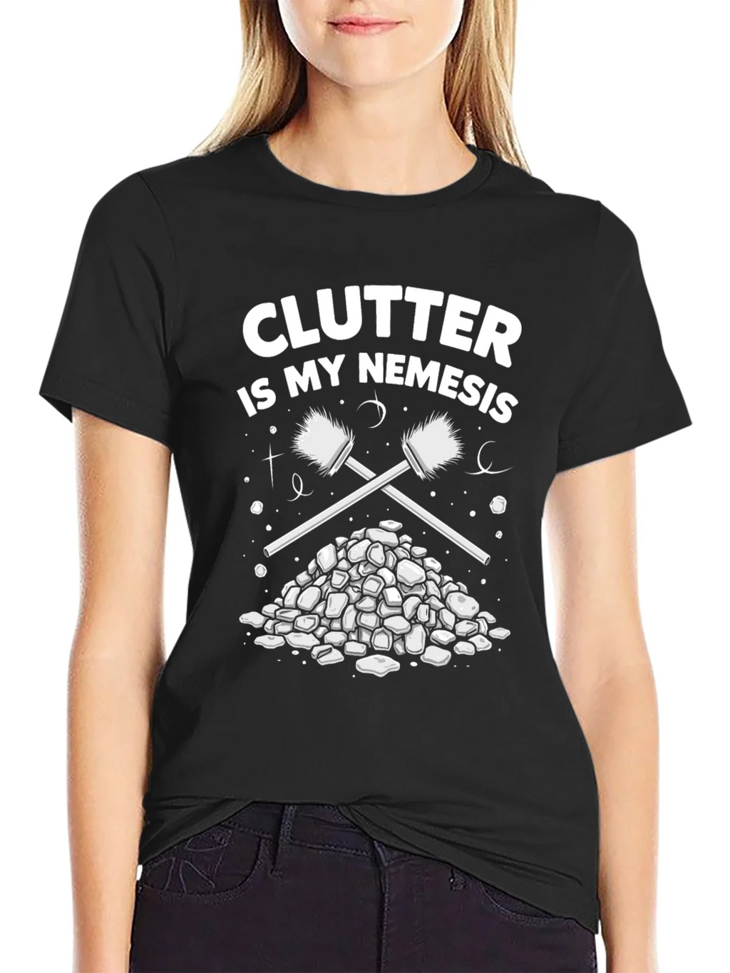 Clutter is My Nemesis Cleaning Humor T-Shirt product image 2