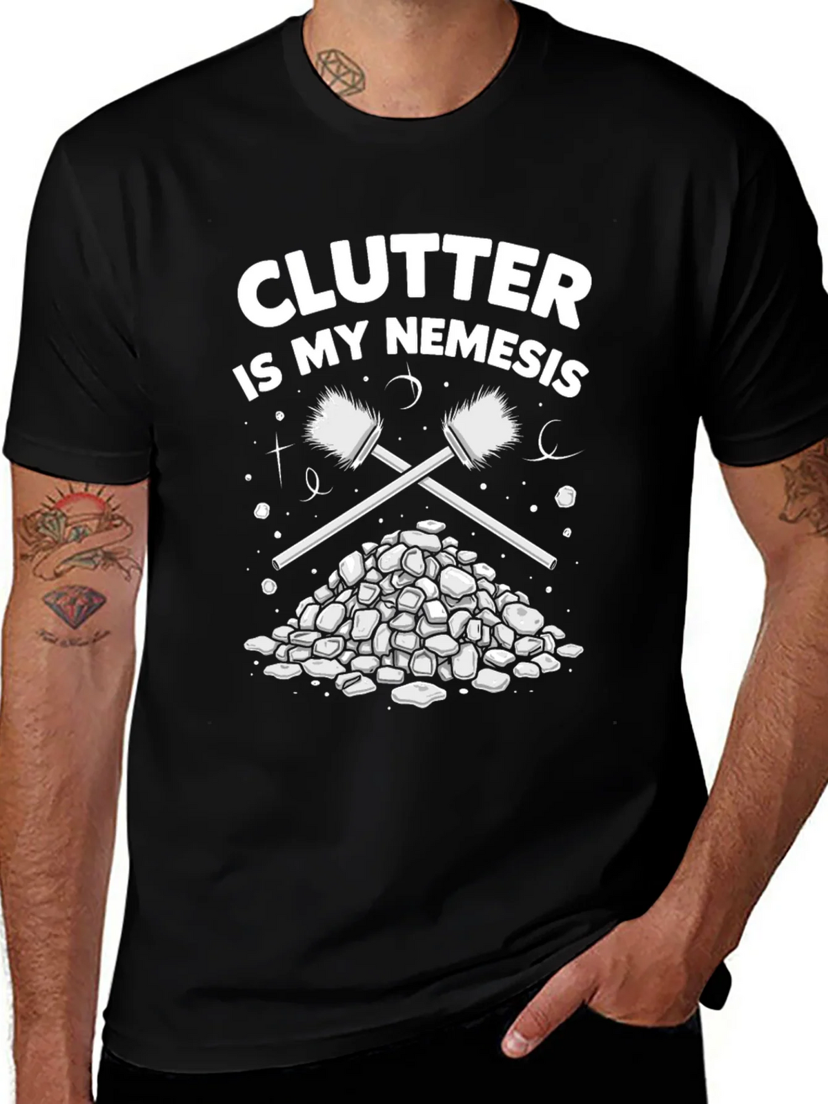 Clutter is My Nemesis Cleaning Humor T-Shirt product image 1