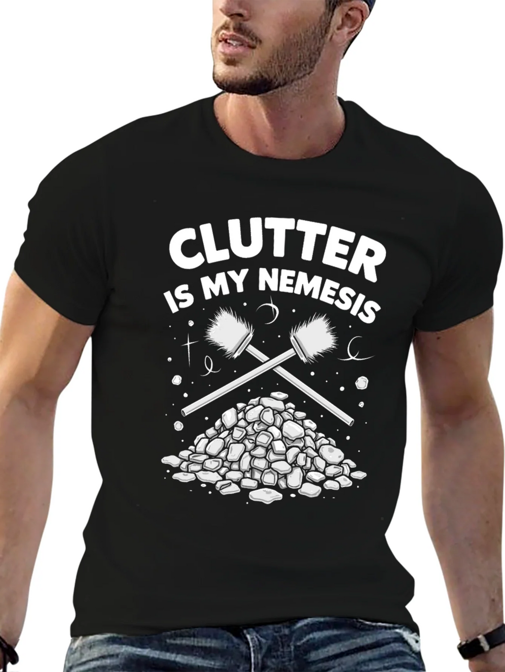 Clutter is My Nemesis Cleaning Humor T-Shirt product image 6
