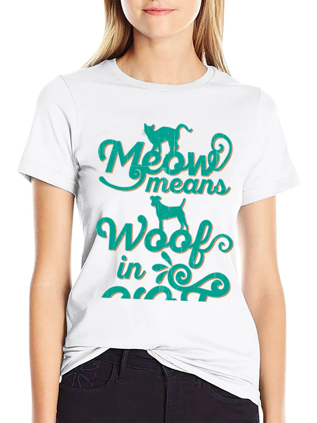 Meow Means Woof in Cat T-Shirt product image 8