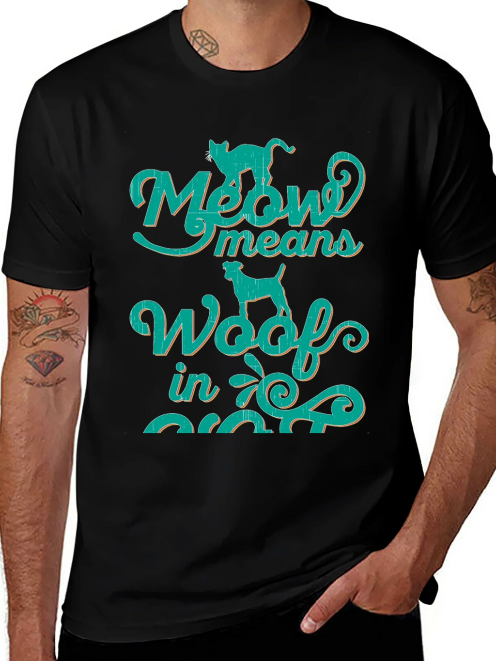 Meow Means Woof in Cat T-Shirt product image 1