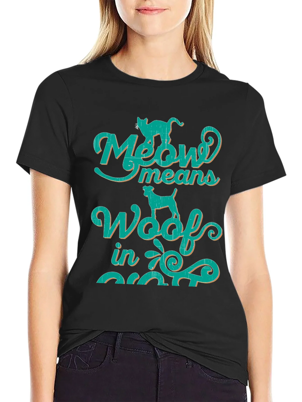 Meow Means Woof in Cat T-Shirt product image 2