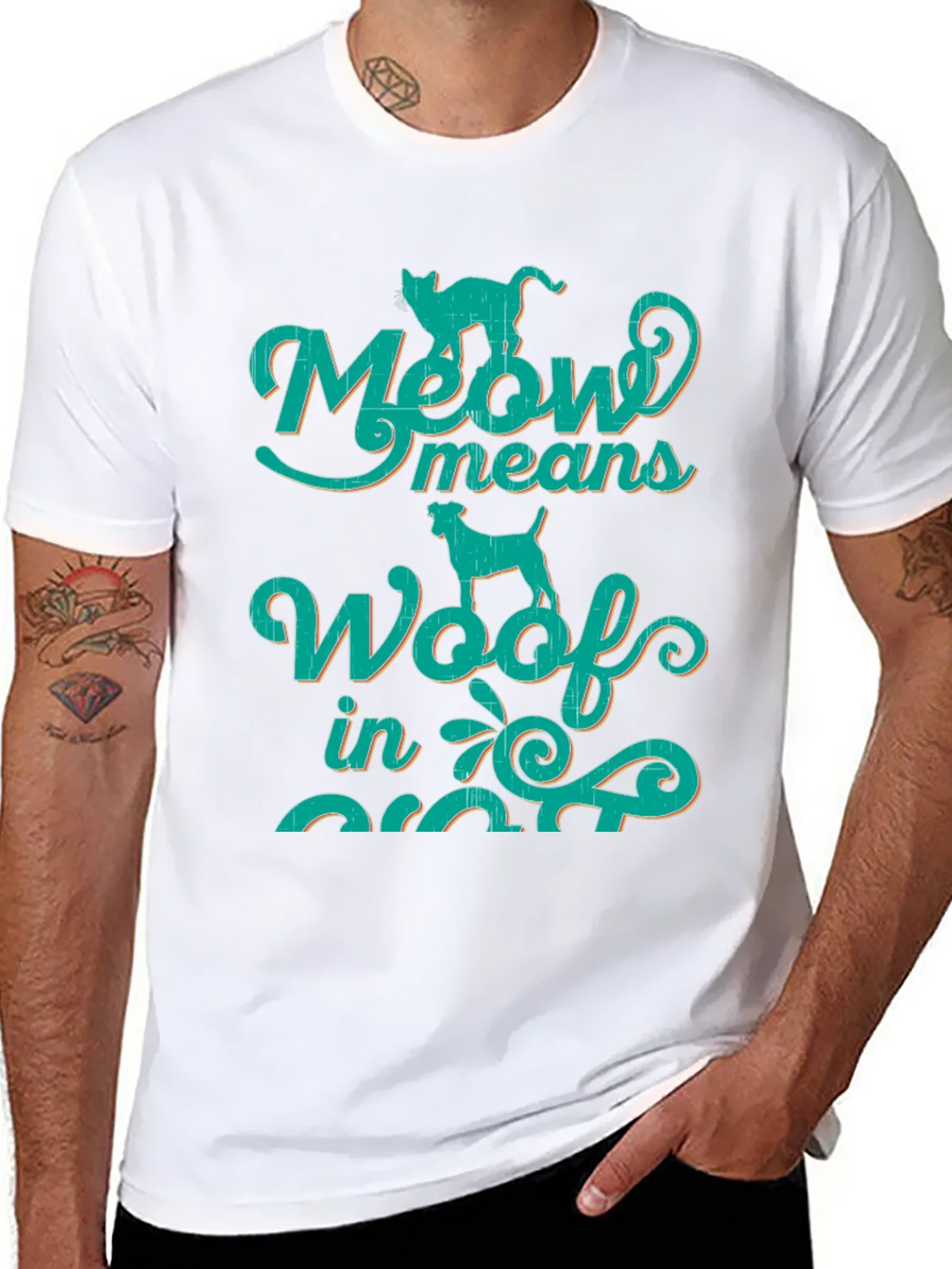 Meow Means Woof in Cat T-Shirt product image 7