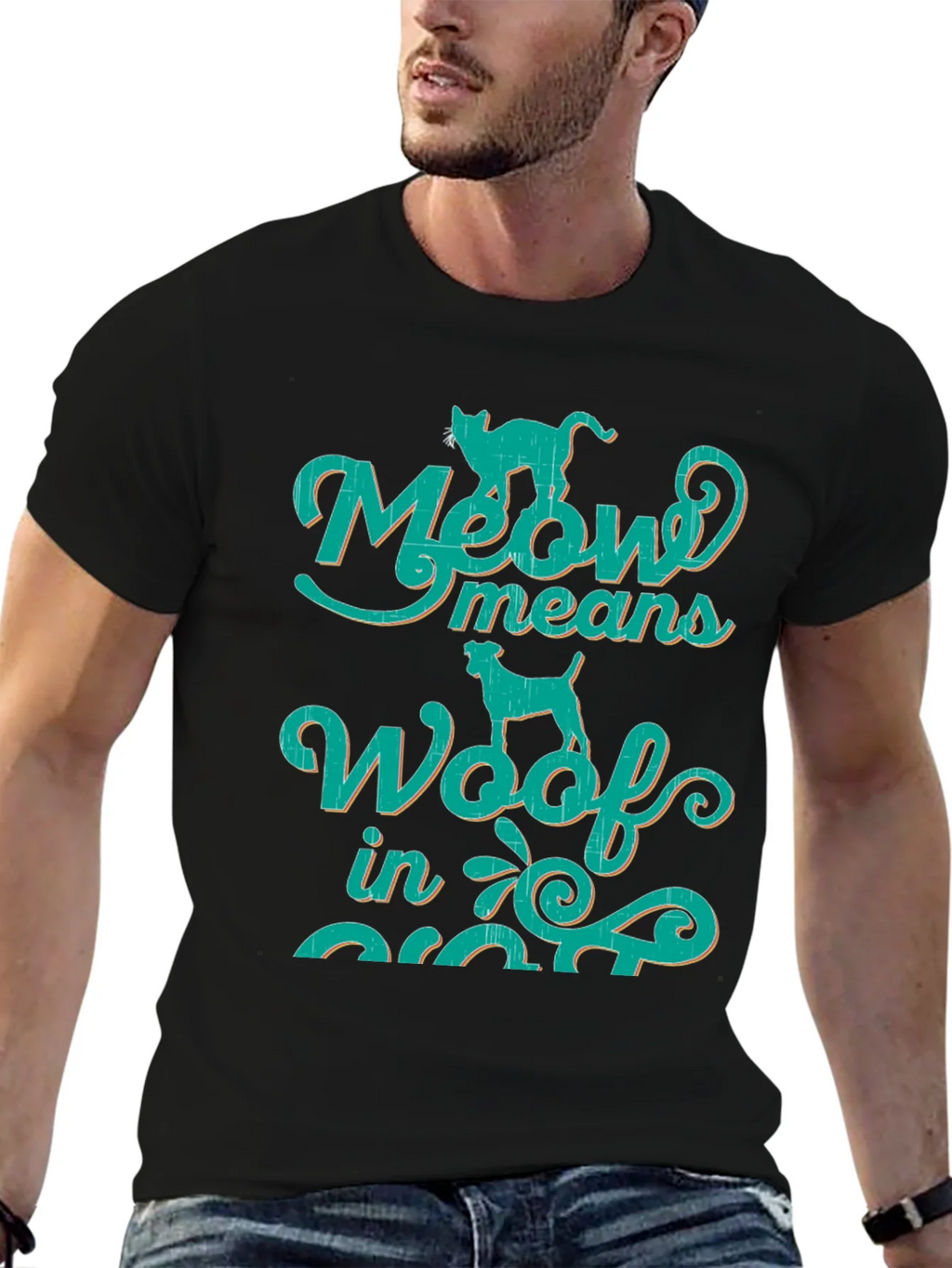 Meow Means Woof in Cat T-Shirt product image 6