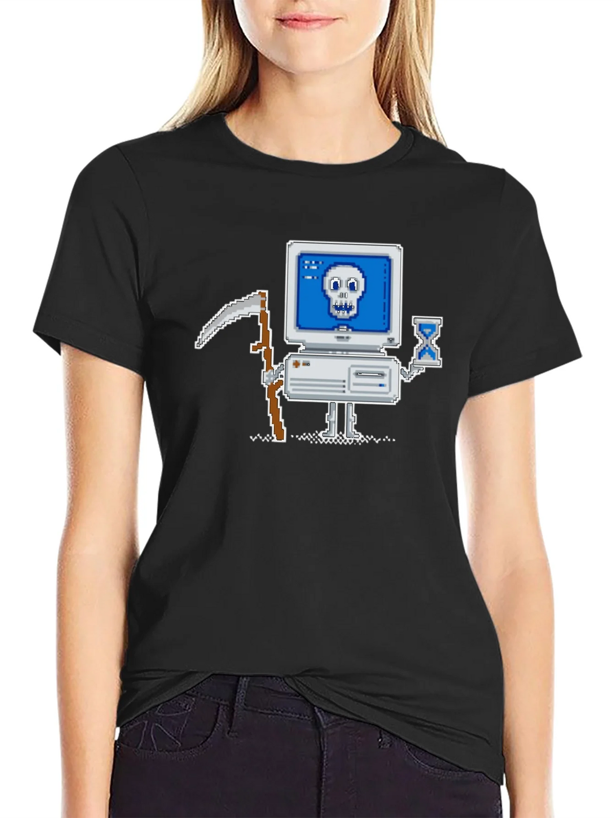 Retro Gamer T-Shirt - Pixel Art Computer Reaper product image 2