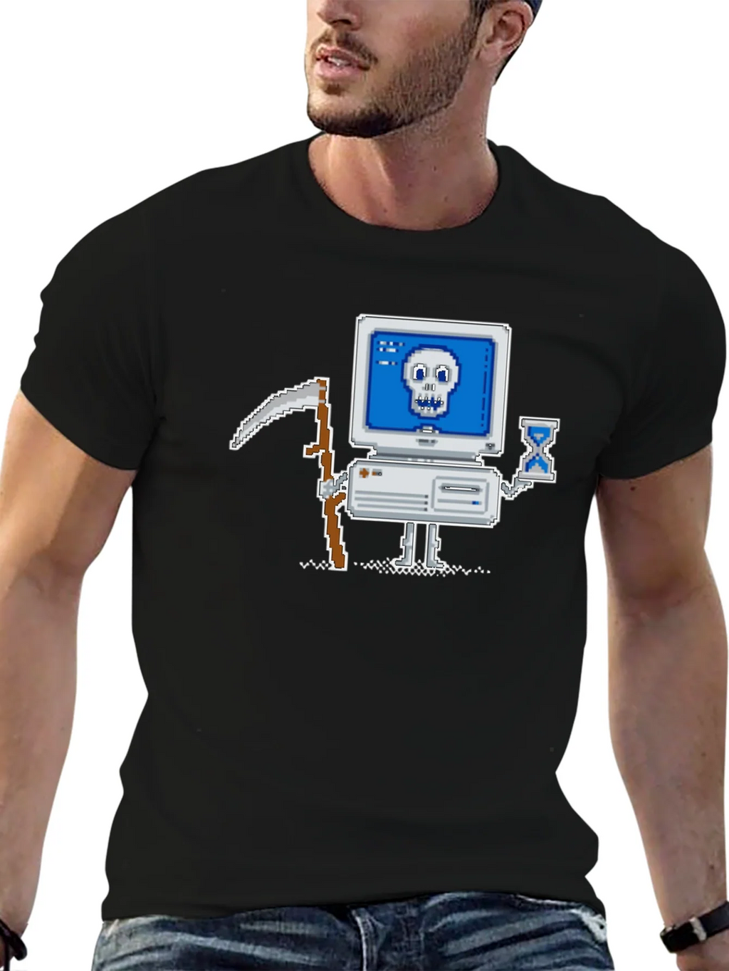 Retro Gamer T-Shirt - Pixel Art Computer Reaper product image 6