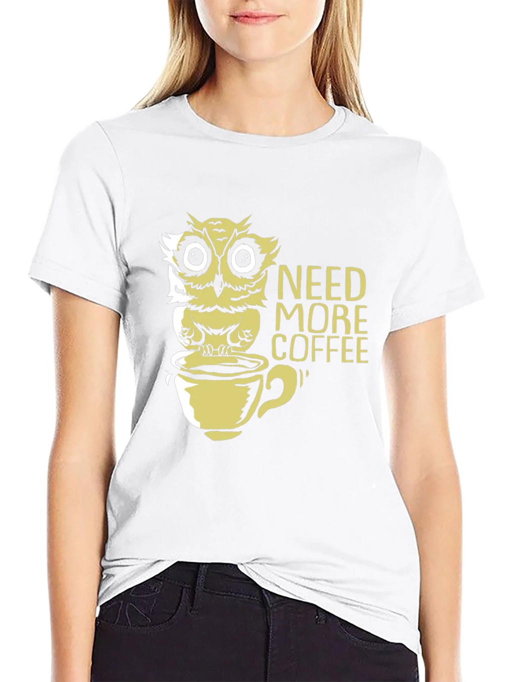 Need More Coffee Owl Graphic Tee - Black product image 7