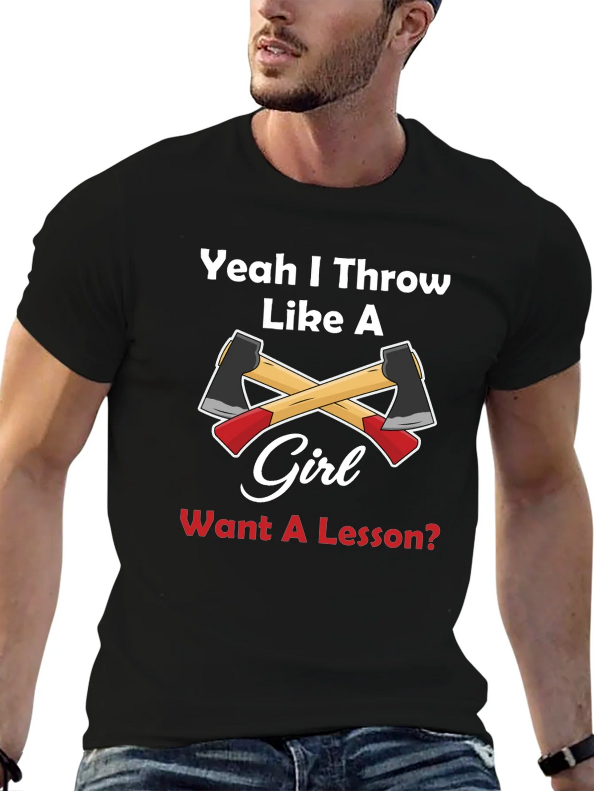 Yeah I Throw Like A Girl Axe Throwing T-Shirt product image 2