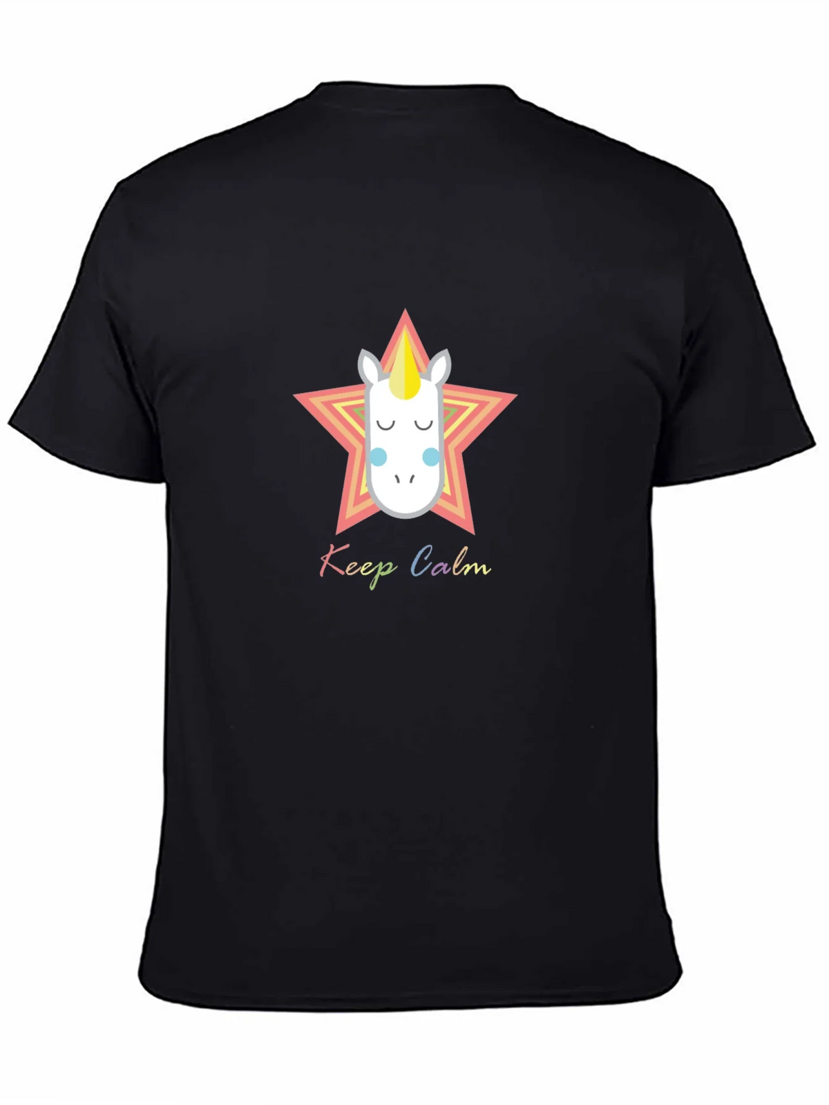 Keep Calm Unicorn Graphic Tee - Black Cotton Blend product image 4