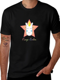 Keep Calm Unicorn Graphic Tee - Black Cotton Blend product image 1