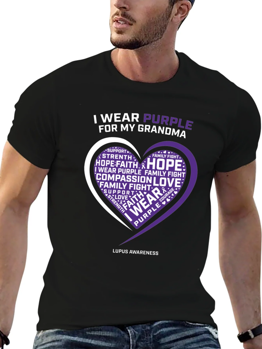 Purple Awareness T-Shirt - I Wear for My Grandma product image 3