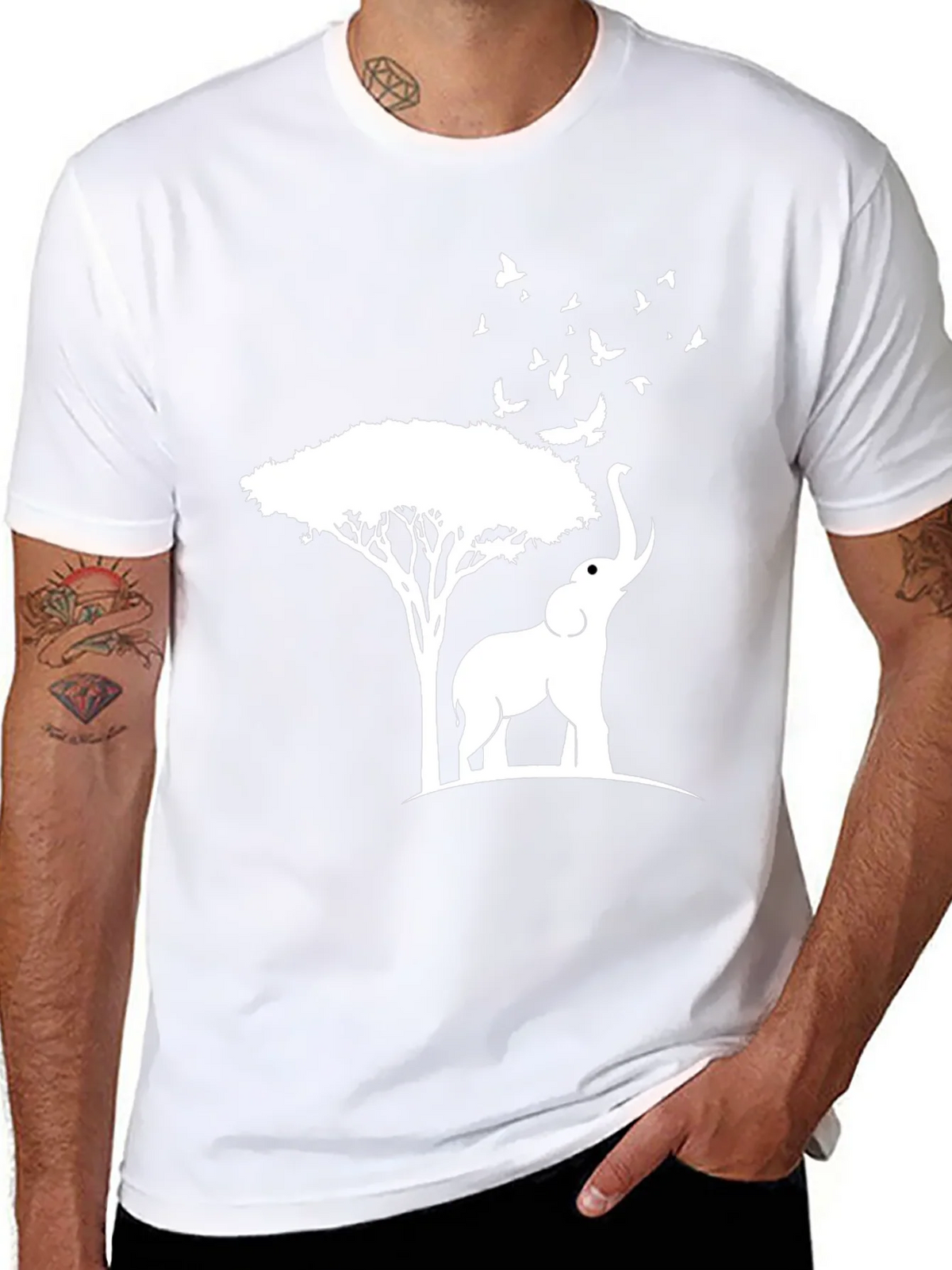 Elephant and Tree Graphic Tee - Nature Inspired Design product image 5
