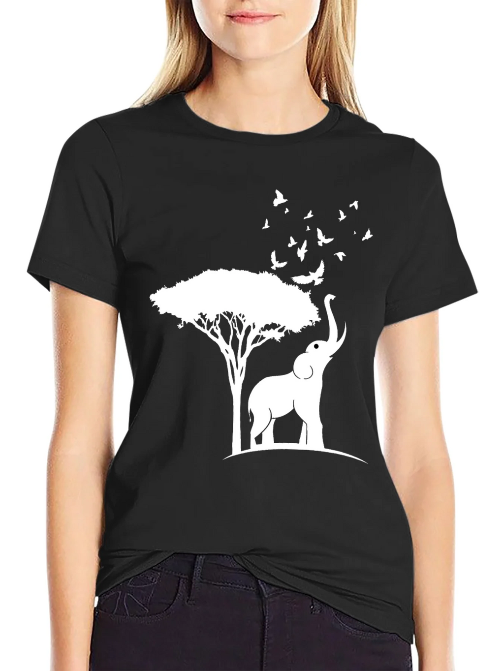 Elephant and Tree Graphic Tee - Nature Inspired Design product image 2
