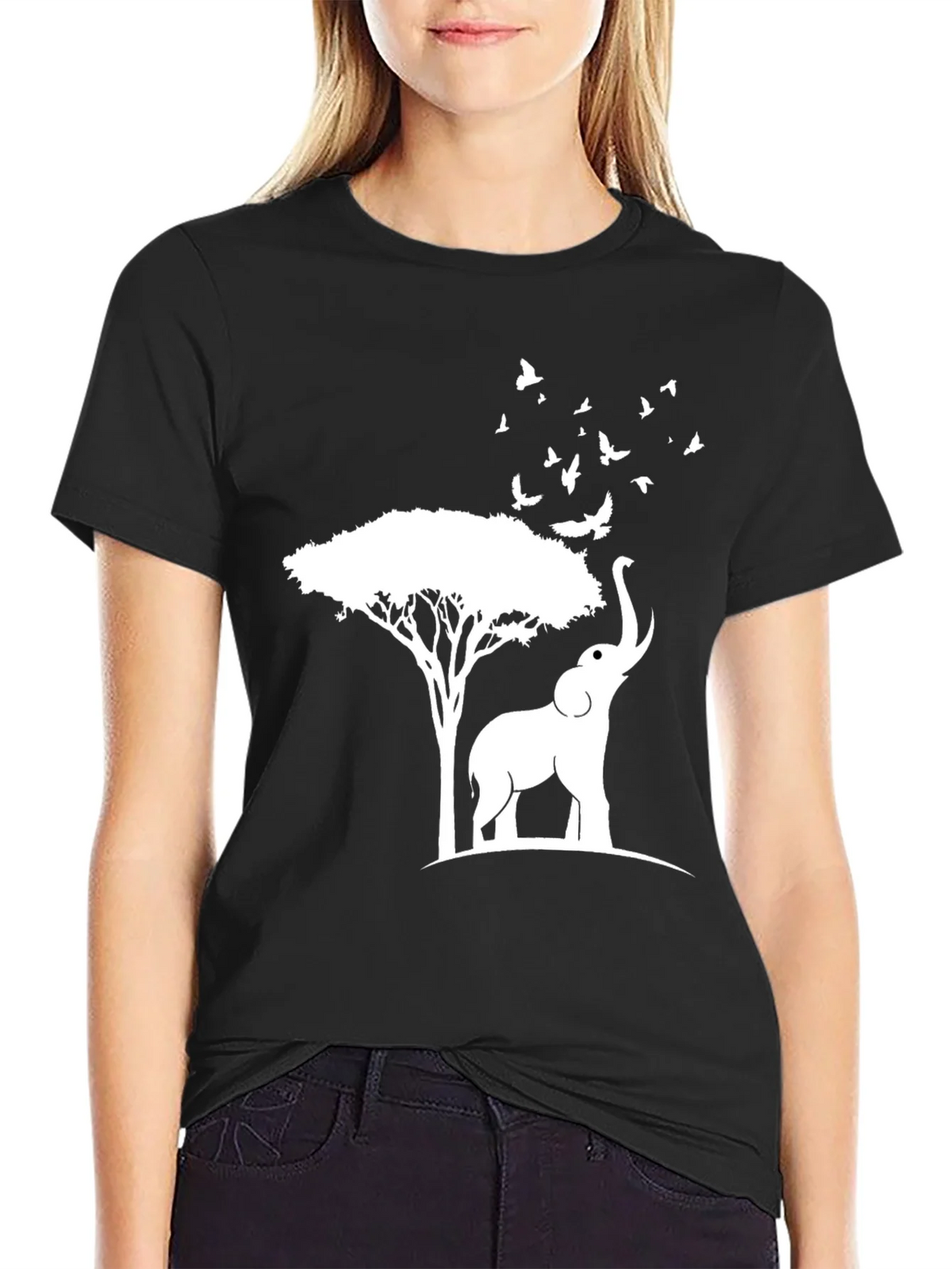 Elephant and Tree Graphic Tee - Nature Inspired Design product image 2