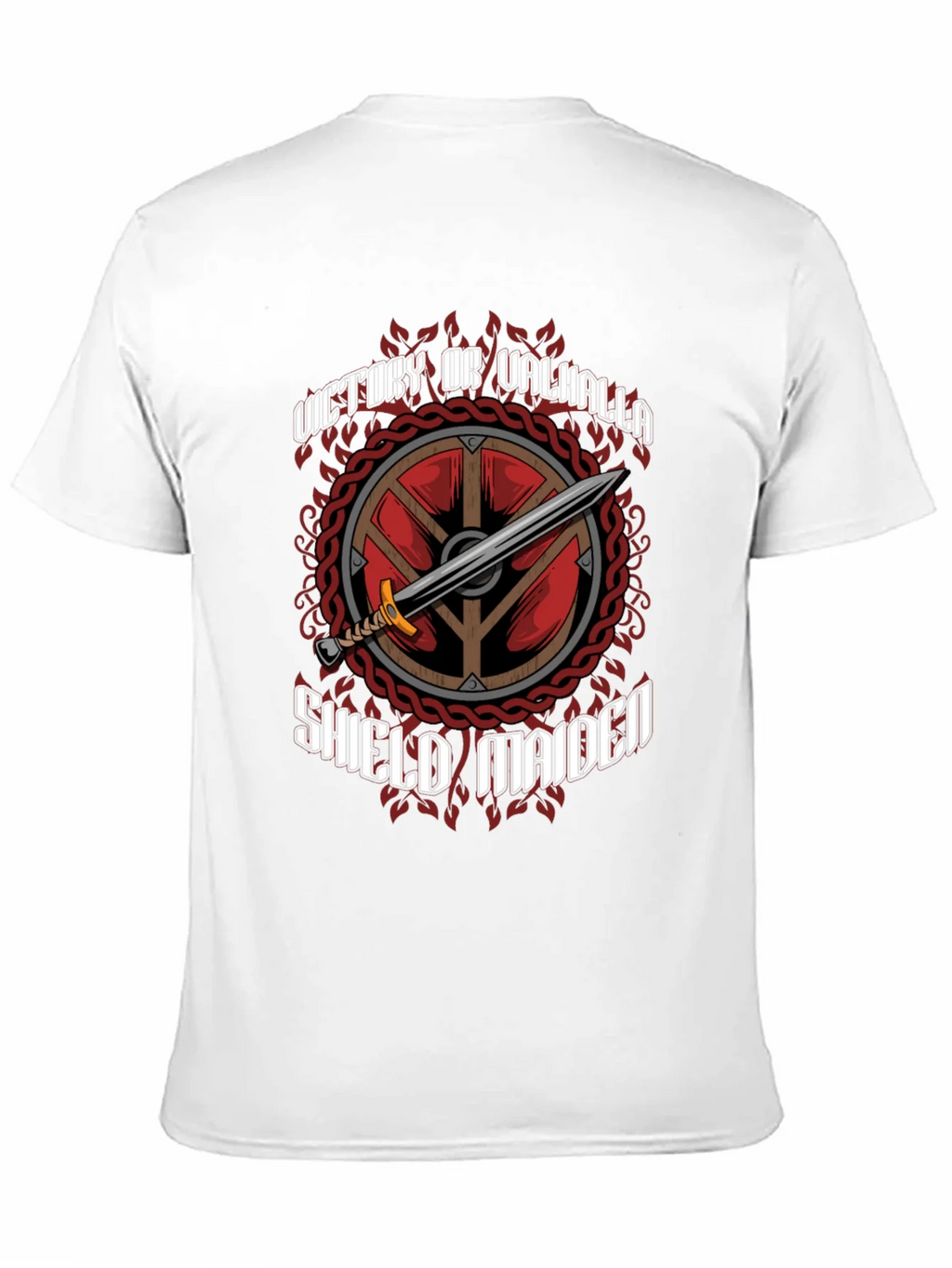 Victory or Valhalla Shield Maiden Viking T-Shirt product image 3