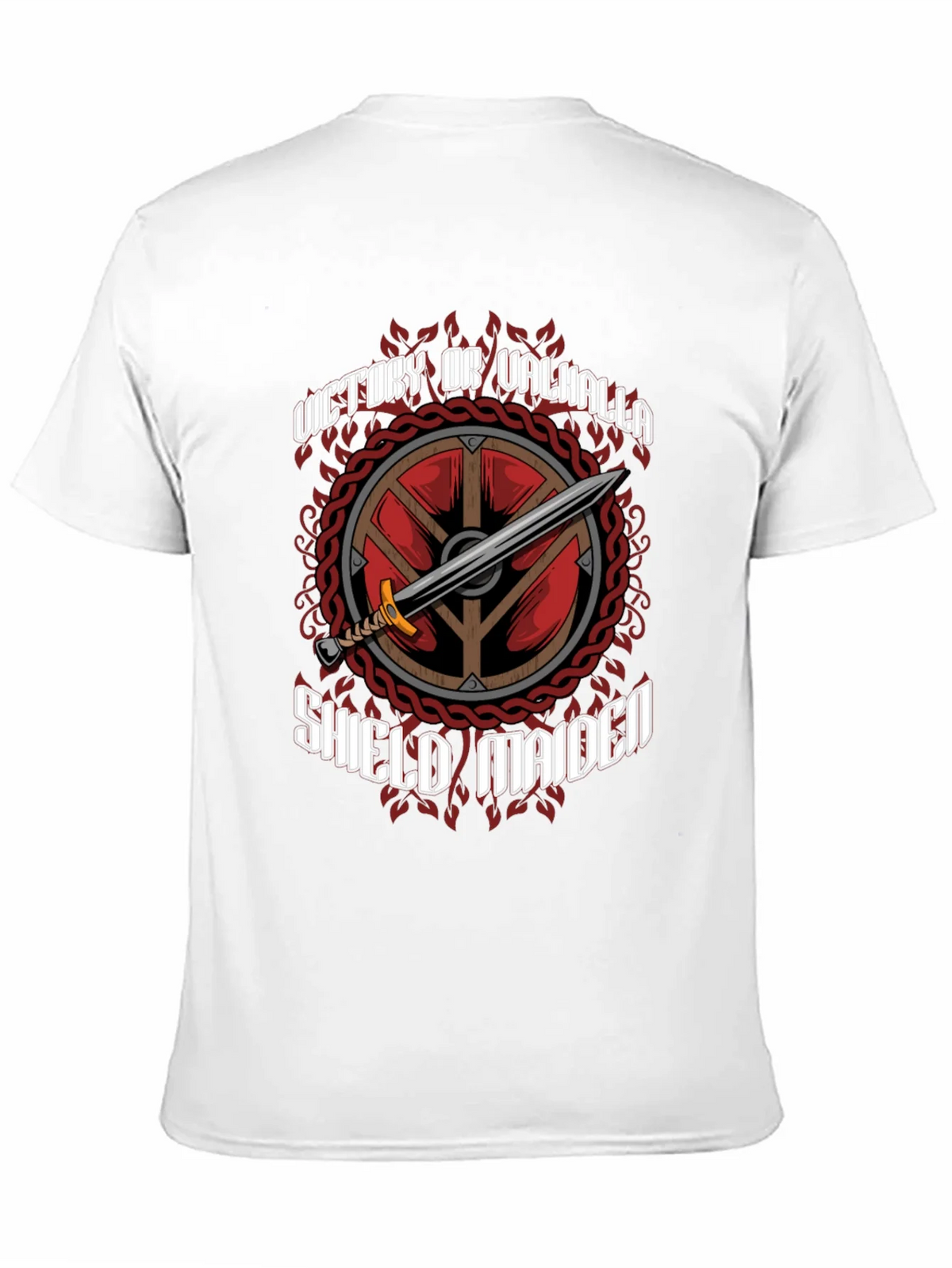 Victory or Valhalla Shield Maiden Viking T-Shirt product image 3