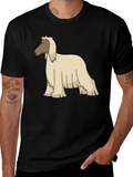 Afghan Hound Cartoon Black T-Shirt product image 1