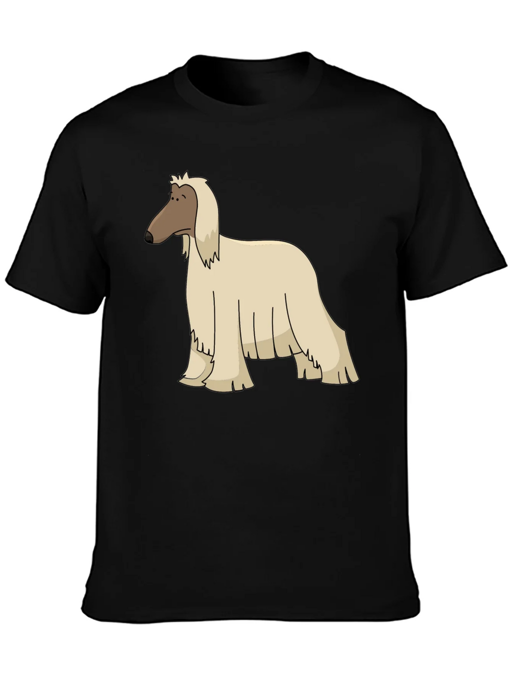 Afghan Hound Cartoon Black T-Shirt product image 3