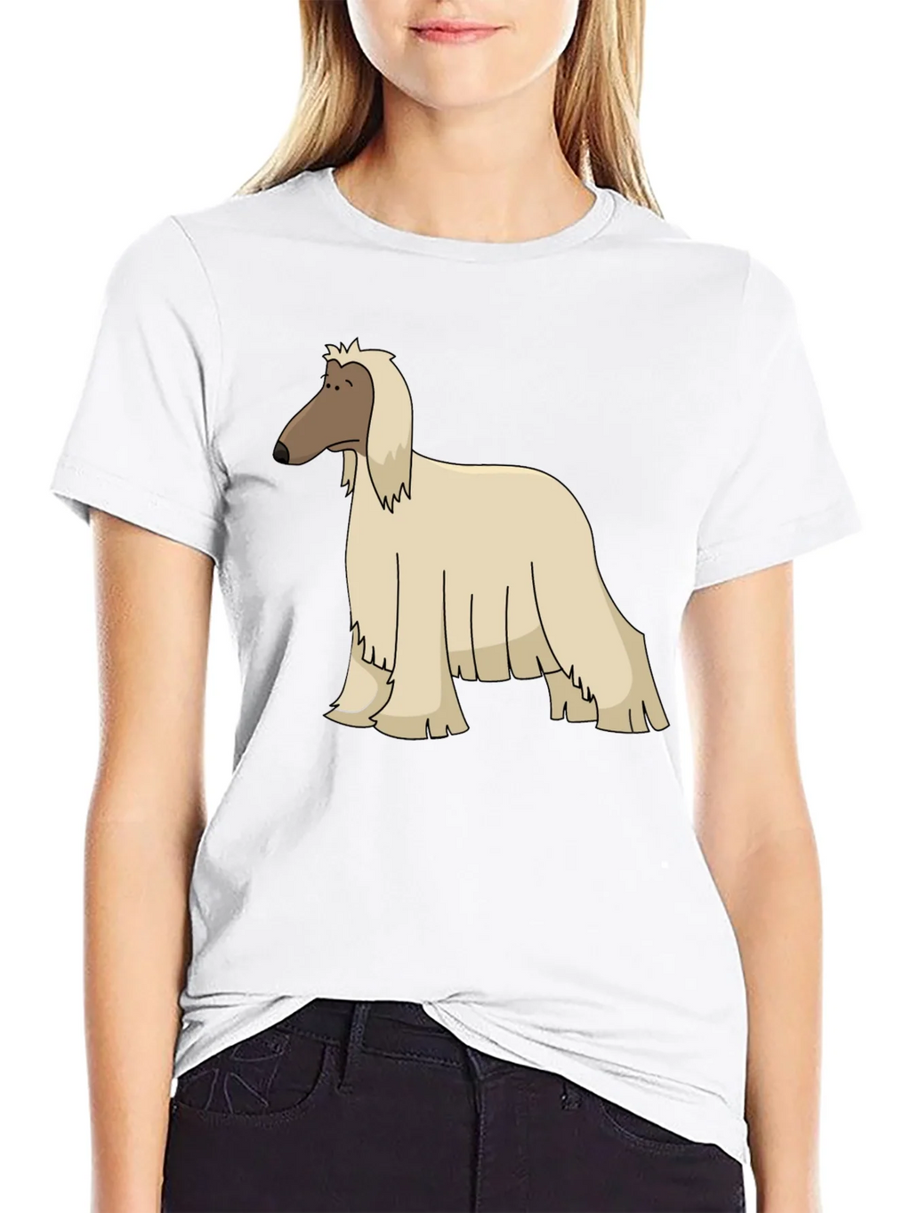 Afghan Hound Cartoon Black T-Shirt product image 8