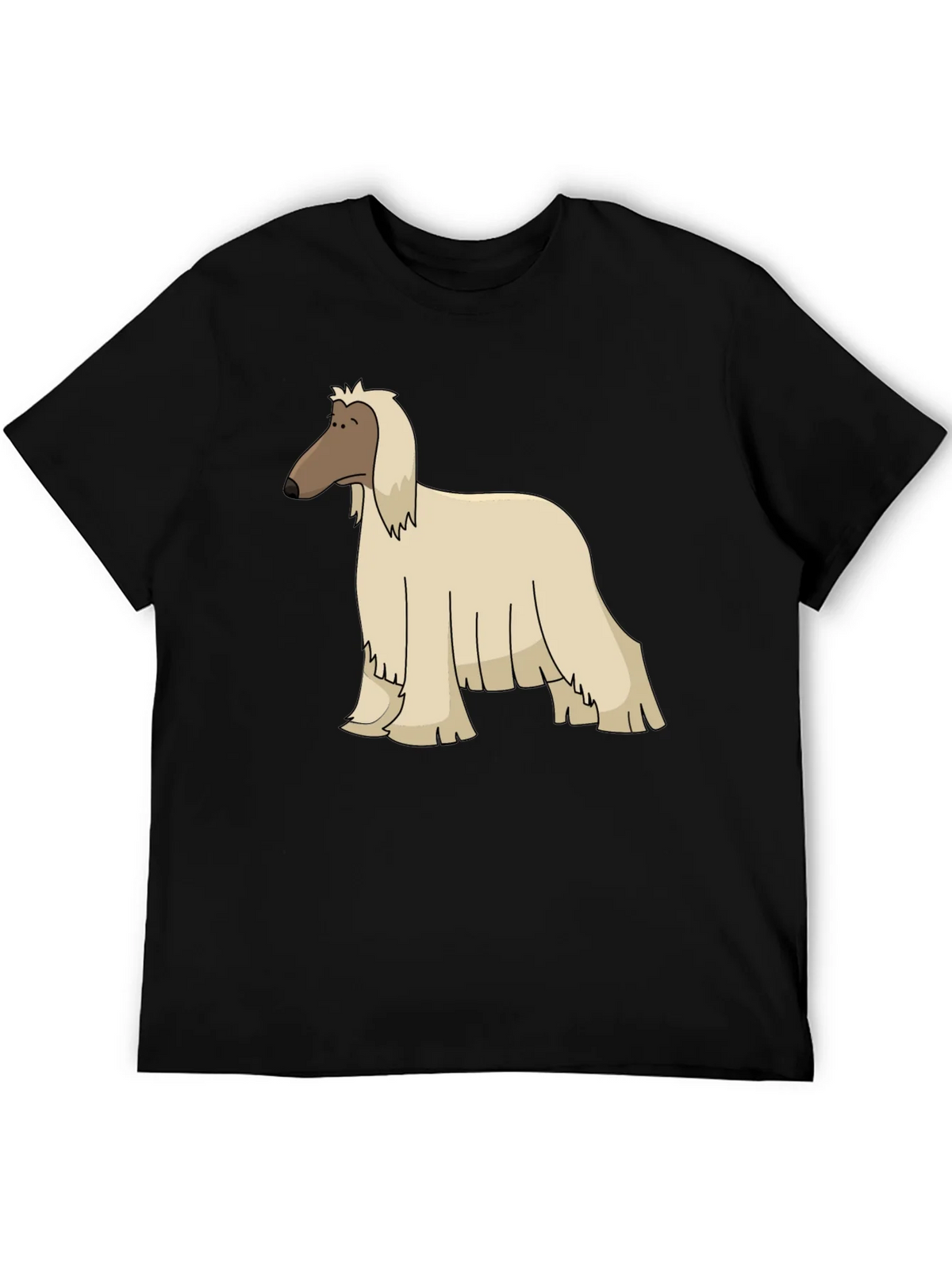 Afghan Hound Cartoon Black T-Shirt product image 5