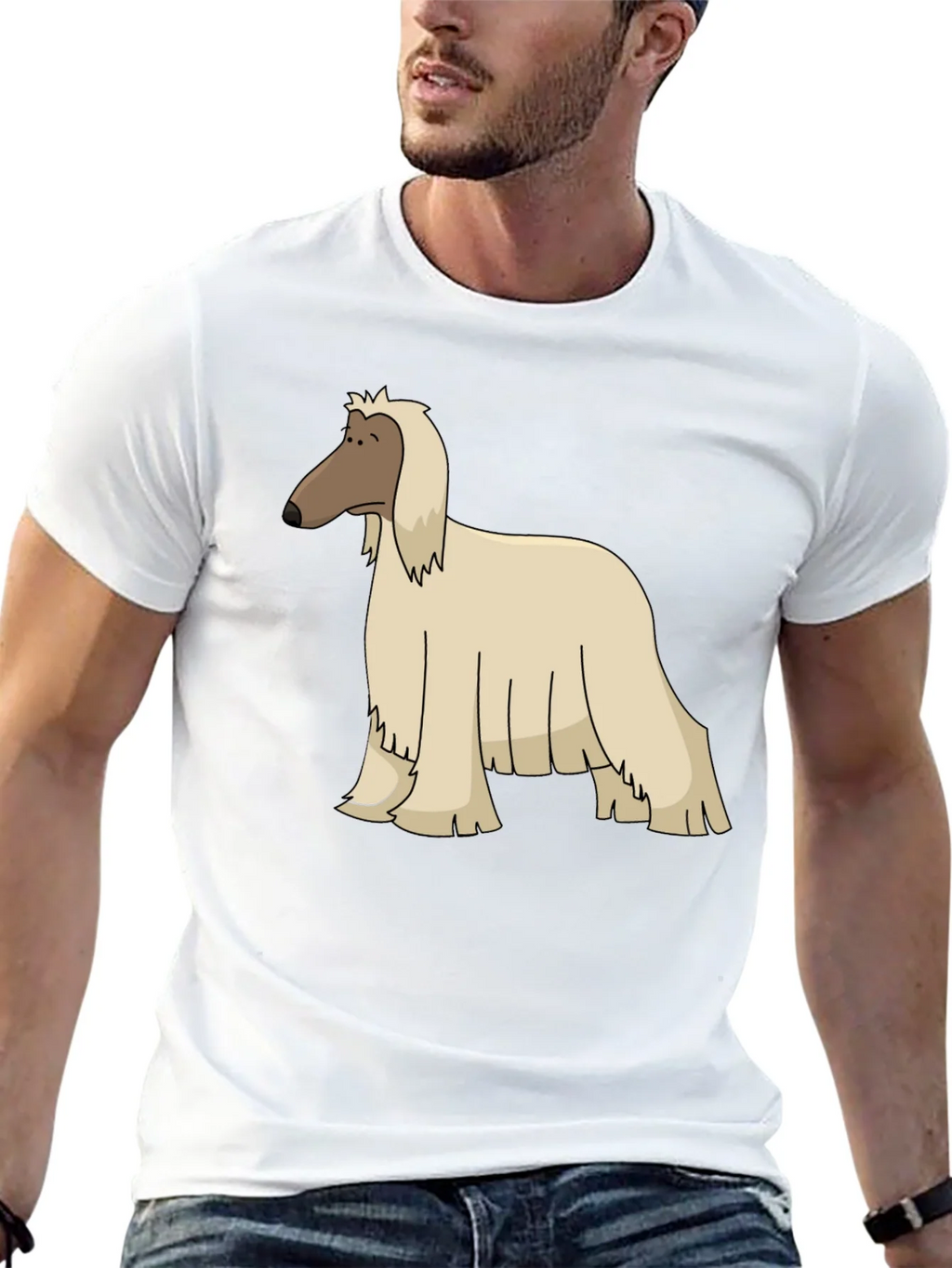 Afghan Hound Cartoon Black T-Shirt product image 12