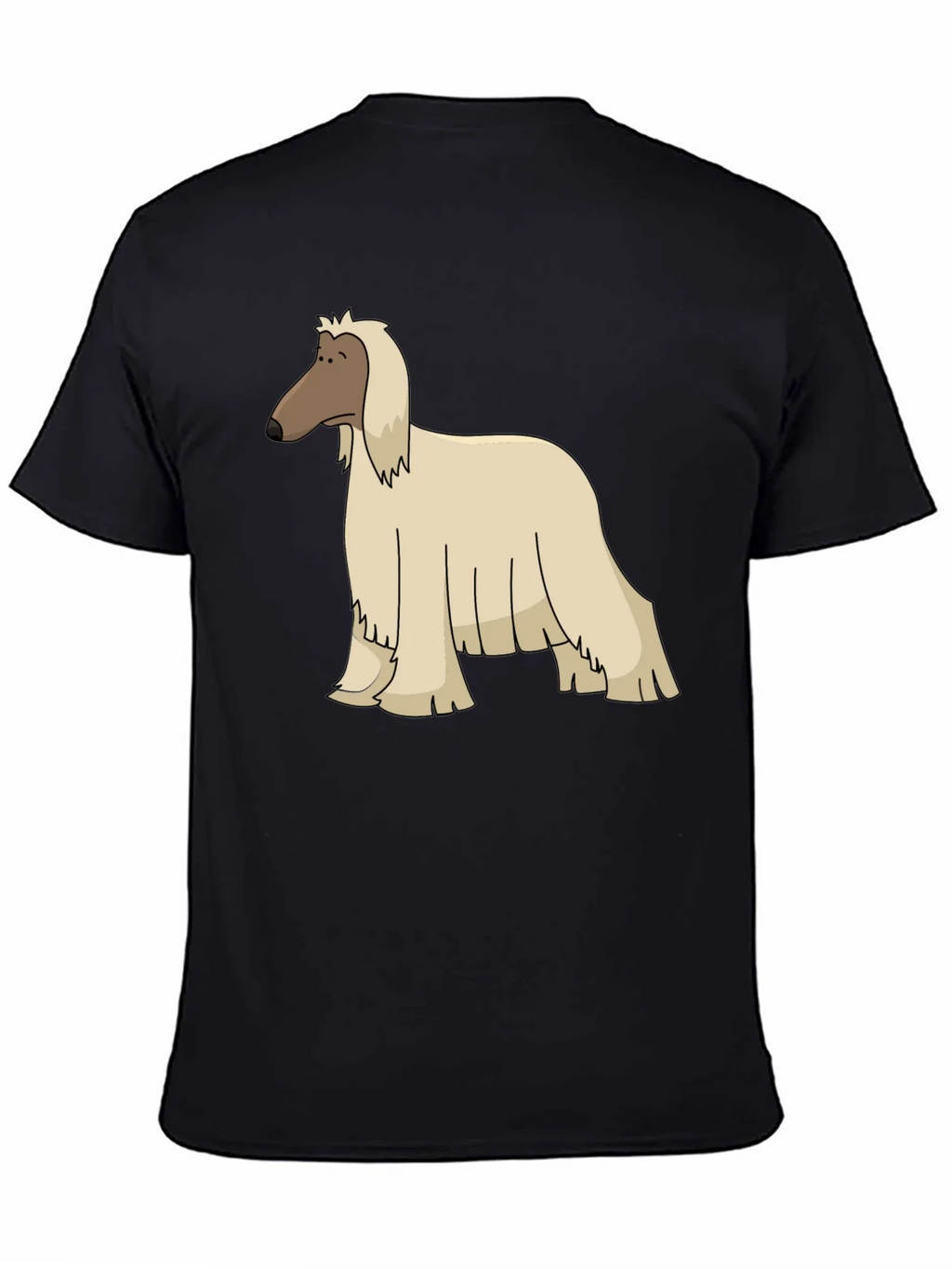 Afghan Hound Cartoon Black T-Shirt product image 4