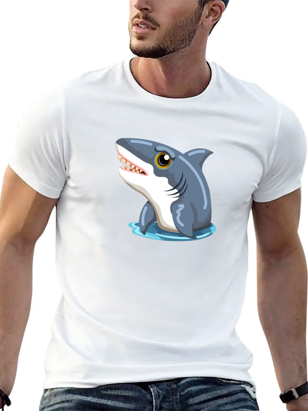 Shark Graphic Tee - Black Cotton T-Shirt product image 12