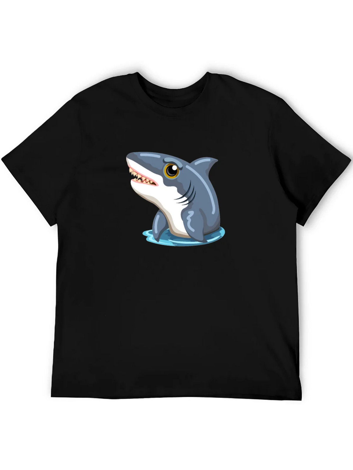 Shark Graphic Tee - Black Cotton T-Shirt product image 5