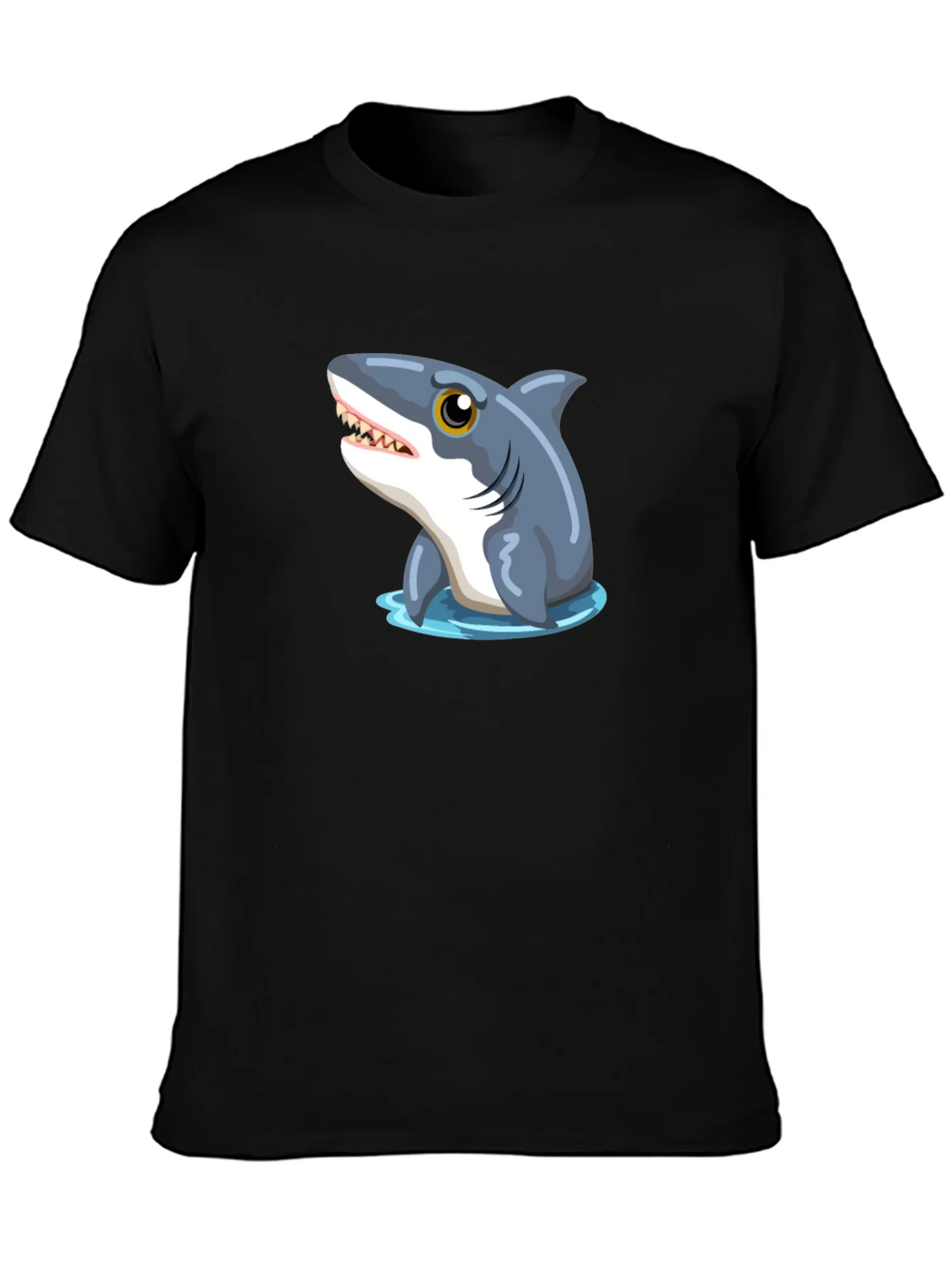 Shark Graphic Tee - Black Cotton T-Shirt product image 3