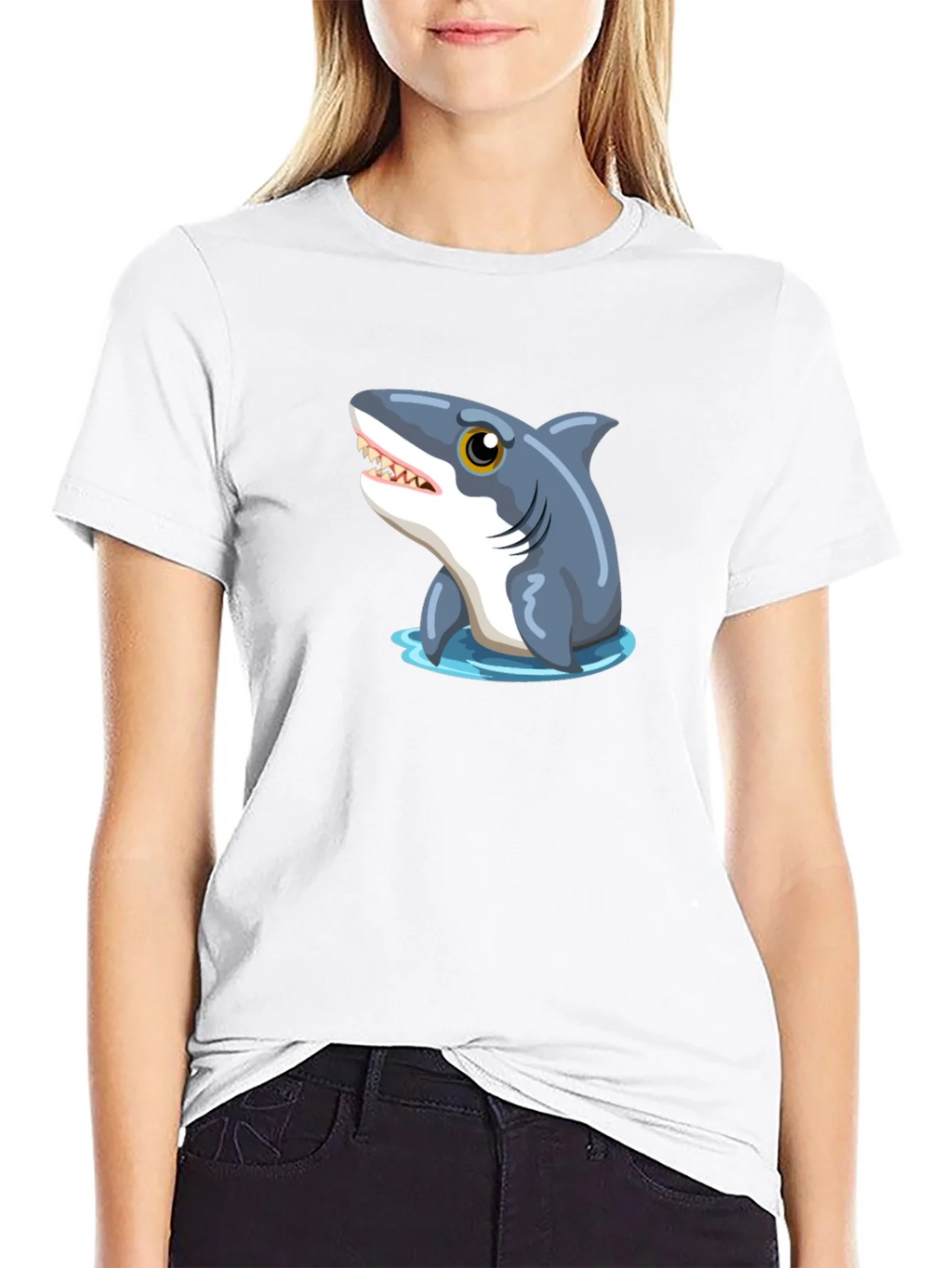 Shark Graphic Tee - Black Cotton T-Shirt product image 8