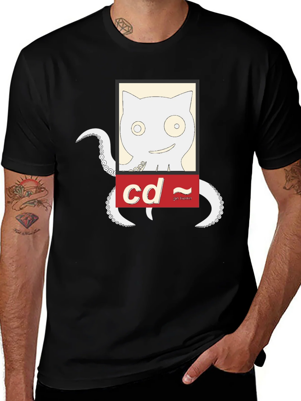 Cat-Octopus Linux Command T-Shirt product image 1
