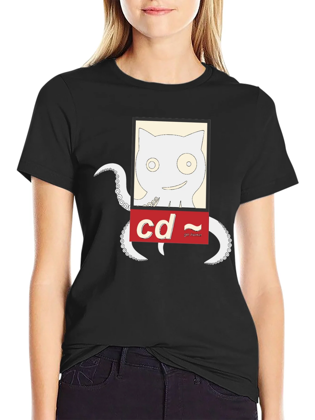 Cat-Octopus Linux Command T-Shirt product image 2