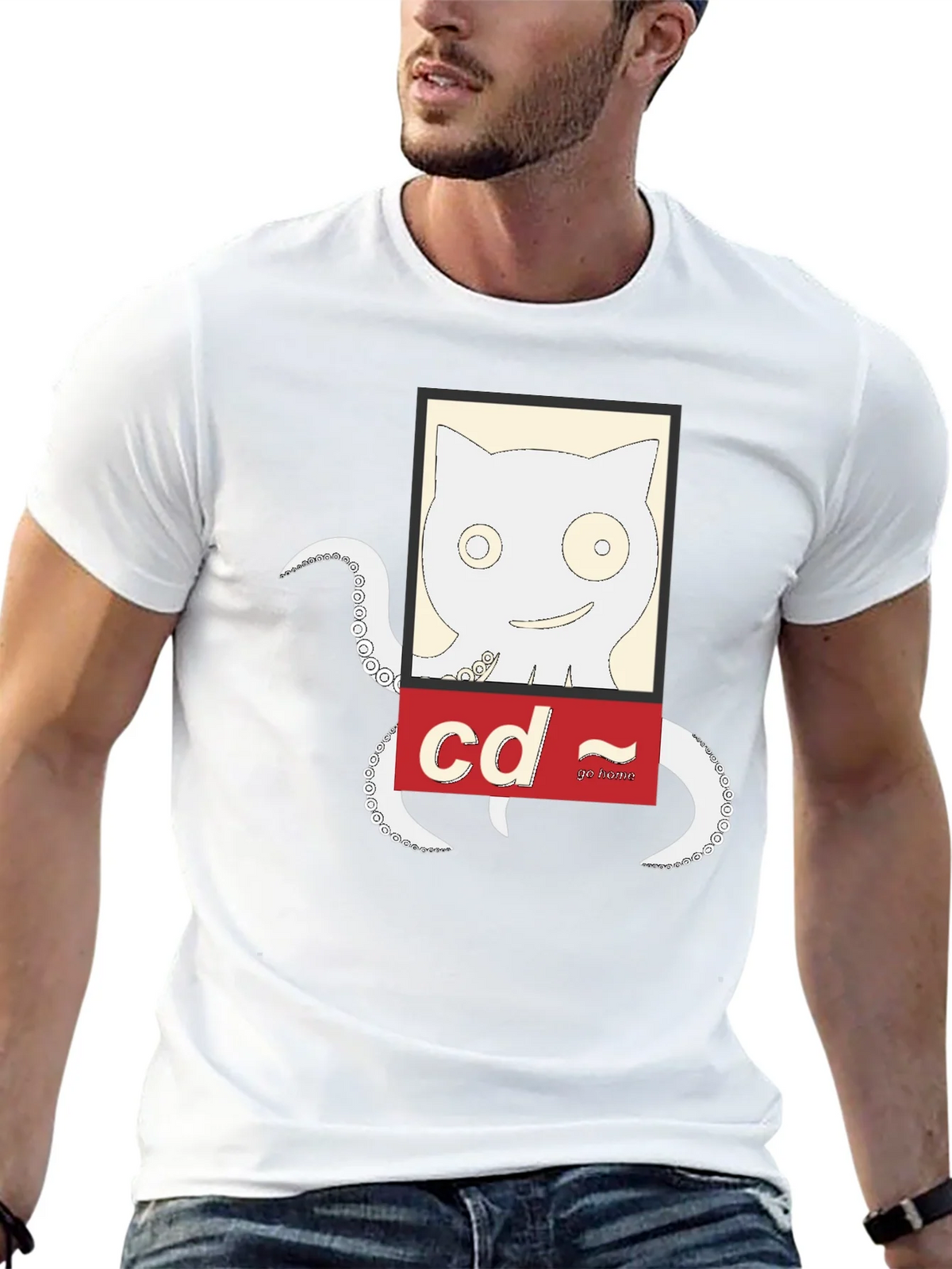 Cat-Octopus Linux Command T-Shirt product image 12
