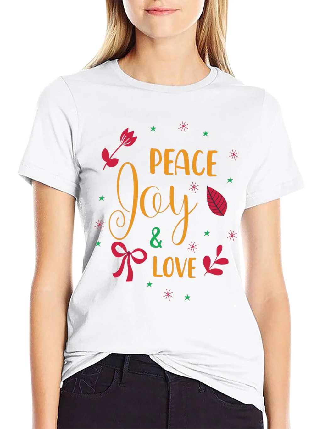 Peace Joy & Love Holiday T-Shirt product image 8