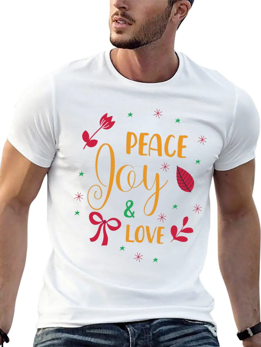 Peace Joy & Love Holiday T-Shirt product image 12