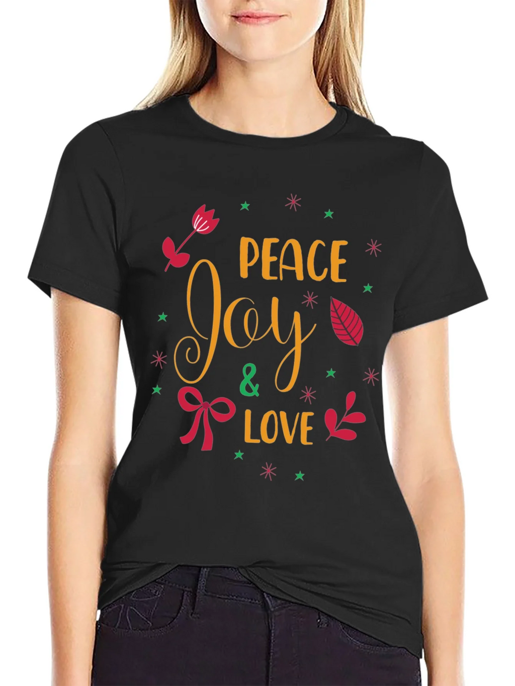 Peace Joy & Love Holiday T-Shirt product image 2
