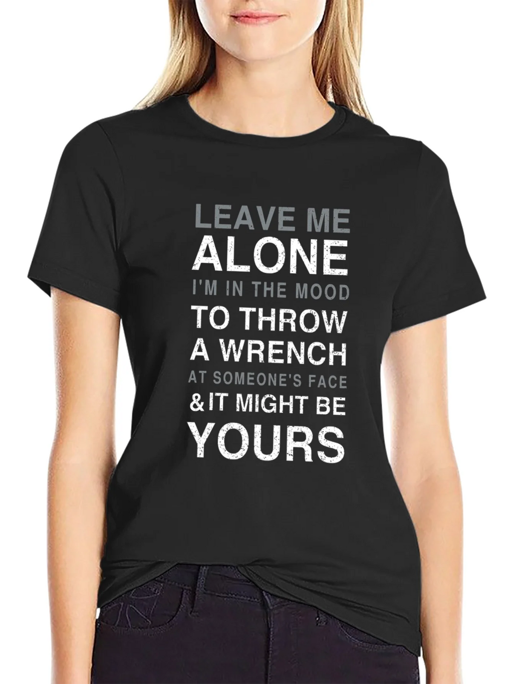 Leave Me Alone Throw Wrench Graphic T-Shirt product image 1