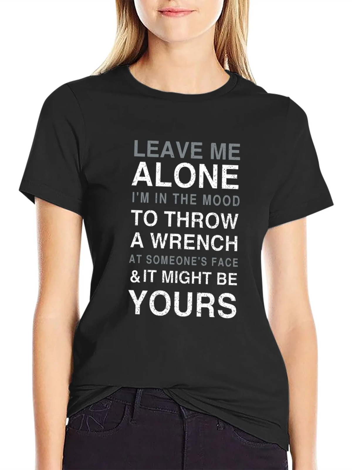 Leave Me Alone Throw Wrench Graphic T-Shirt product image 1