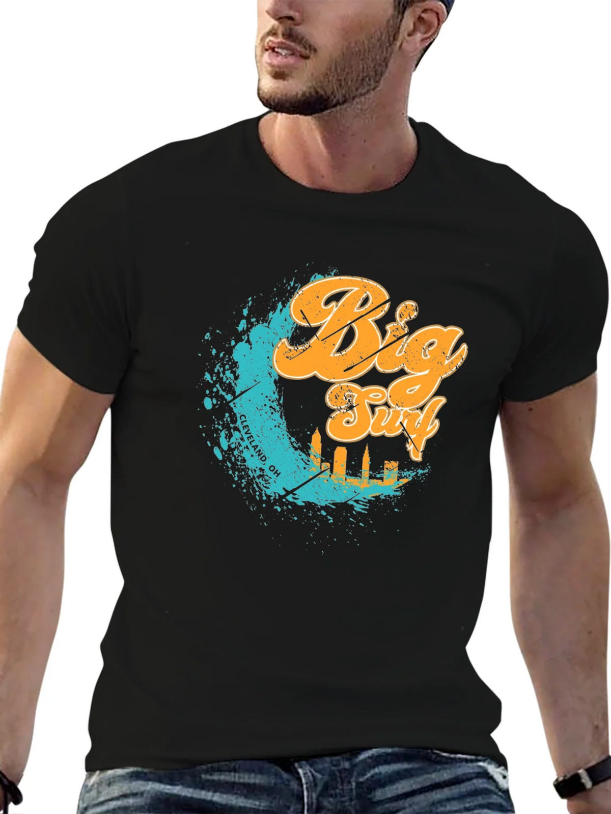 Big Surf Cleveland OH T-Shirt - Black Graphic Tee product image 6